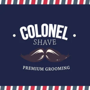 Visuel de bon « Colonel Shave – Premium Grooming » avec moustache