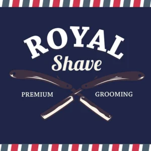 Visuel de bon « Royal Shave – Premium Grooming » avec deux coupe-chous